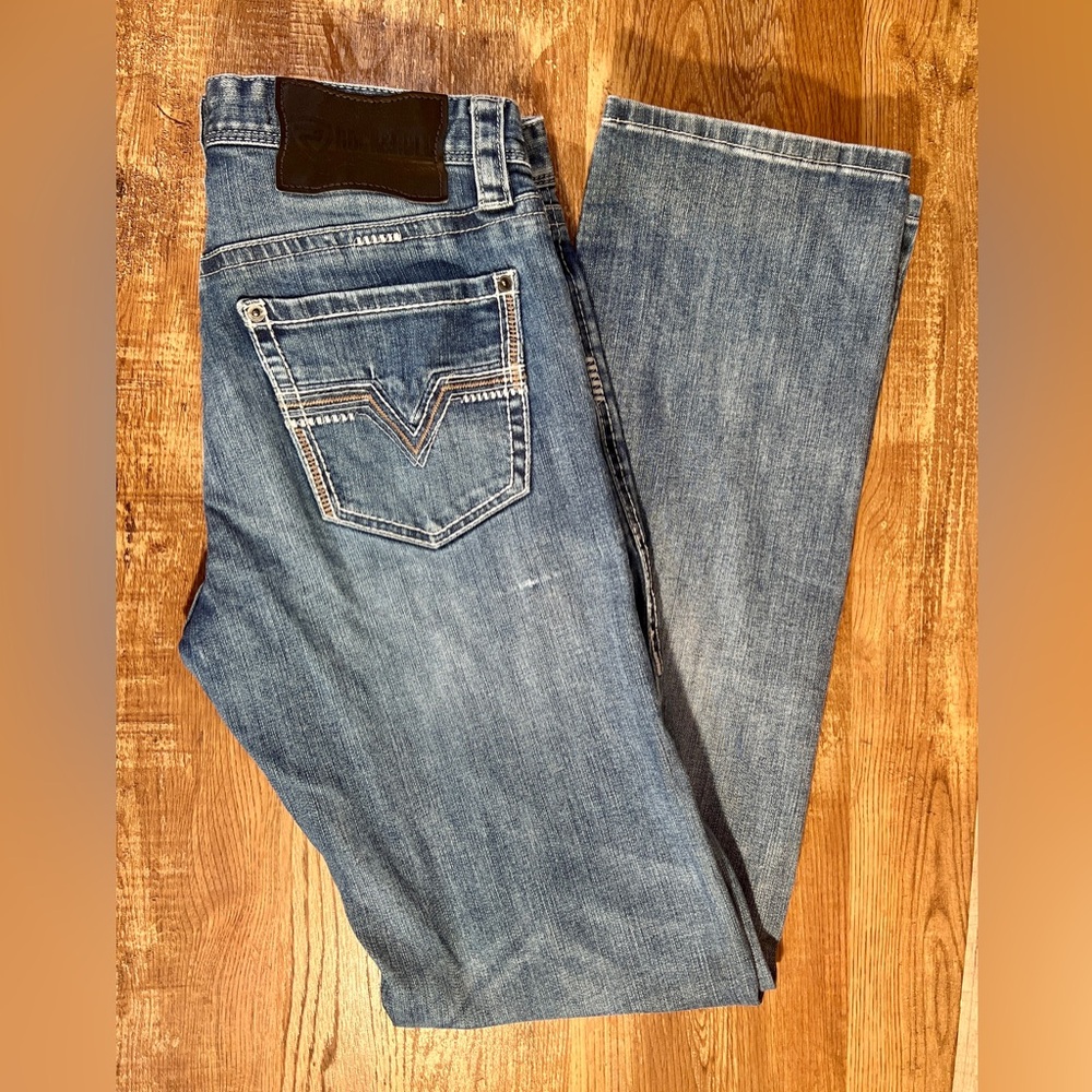 Rock & Roll Denim Revolver Straight Slim Fit Straight Mens Jeans 29x34 - Picture 4 of 10